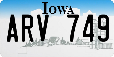 IA license plate ARV749