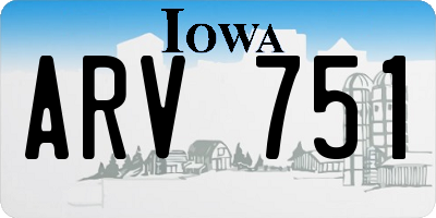 IA license plate ARV751