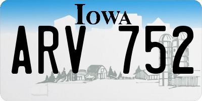 IA license plate ARV752
