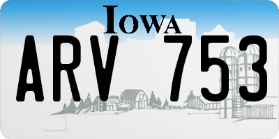 IA license plate ARV753