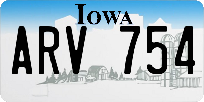 IA license plate ARV754