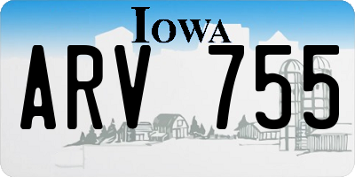 IA license plate ARV755