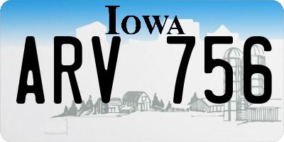 IA license plate ARV756