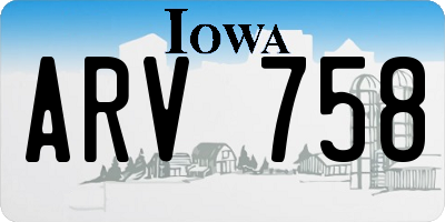 IA license plate ARV758