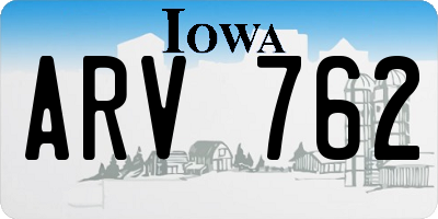 IA license plate ARV762