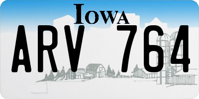 IA license plate ARV764