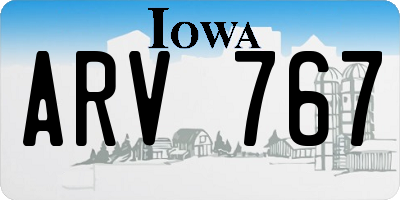 IA license plate ARV767