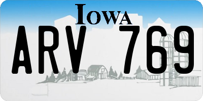 IA license plate ARV769