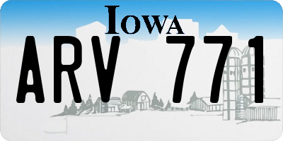 IA license plate ARV771