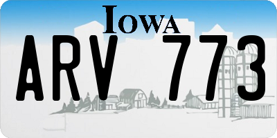 IA license plate ARV773