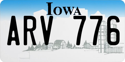 IA license plate ARV776
