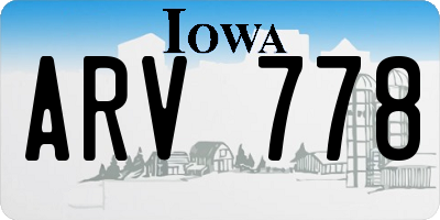 IA license plate ARV778