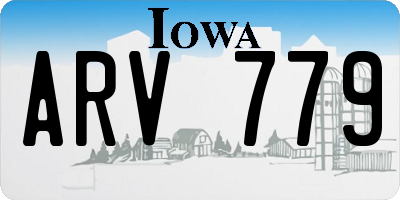 IA license plate ARV779