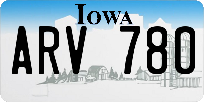 IA license plate ARV780