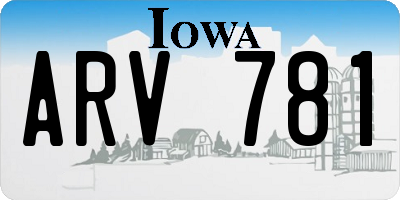 IA license plate ARV781