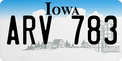 IA license plate ARV783