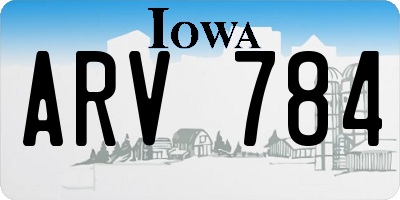 IA license plate ARV784