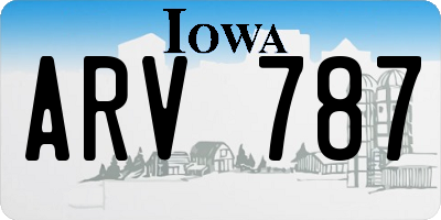 IA license plate ARV787