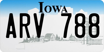 IA license plate ARV788