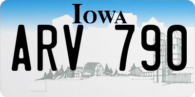 IA license plate ARV790