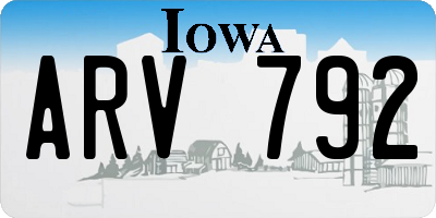 IA license plate ARV792