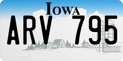 IA license plate ARV795