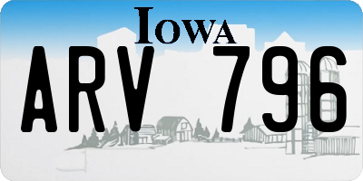 IA license plate ARV796