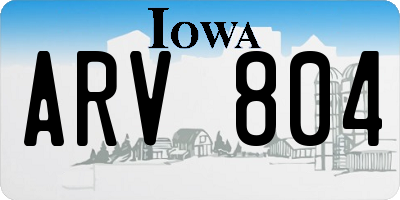 IA license plate ARV804