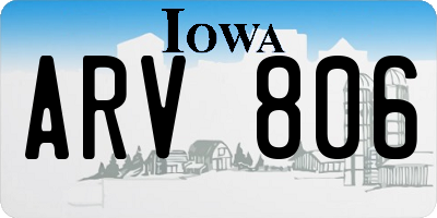 IA license plate ARV806