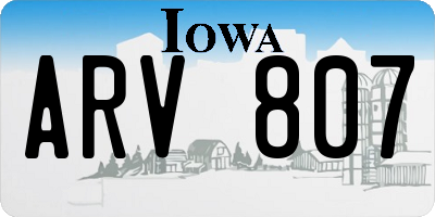 IA license plate ARV807