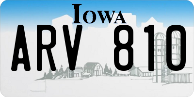 IA license plate ARV810