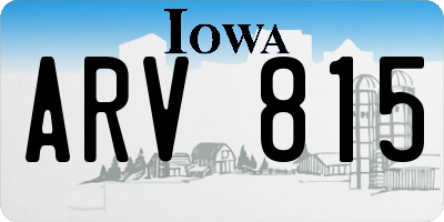 IA license plate ARV815