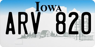 IA license plate ARV820