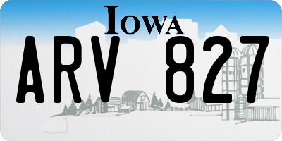 IA license plate ARV827