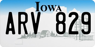 IA license plate ARV829