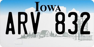 IA license plate ARV832