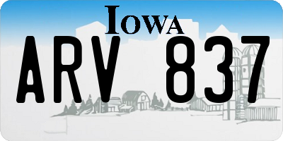 IA license plate ARV837