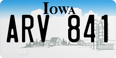 IA license plate ARV841