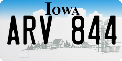IA license plate ARV844