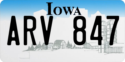 IA license plate ARV847