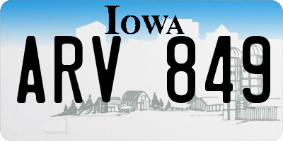 IA license plate ARV849
