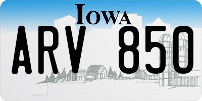 IA license plate ARV850