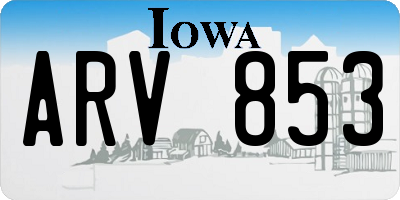 IA license plate ARV853
