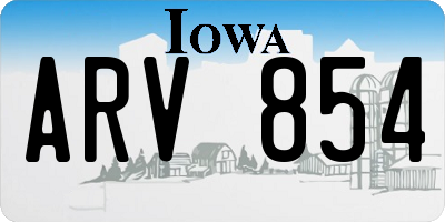 IA license plate ARV854