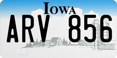 IA license plate ARV856