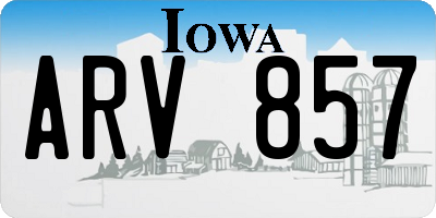 IA license plate ARV857