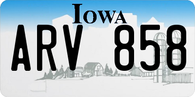 IA license plate ARV858