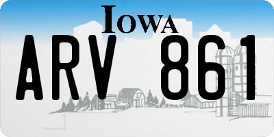 IA license plate ARV861