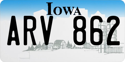 IA license plate ARV862