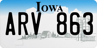 IA license plate ARV863